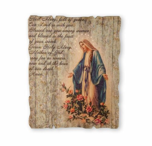 Hail Mary Wood Wall Plaque