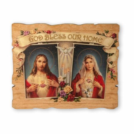 The Sacred Hearts Wood Wall Plaque
