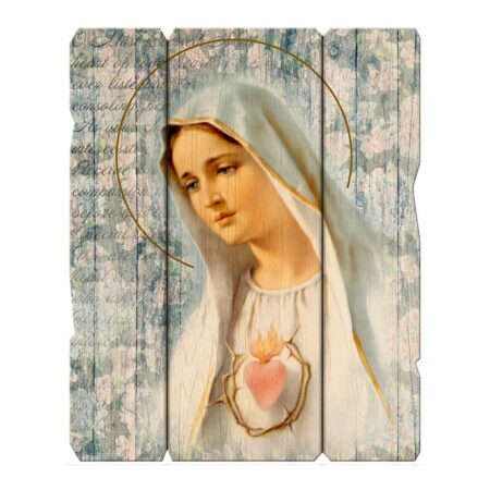 Immaculate Heart of Mary Wood Wall Plaque