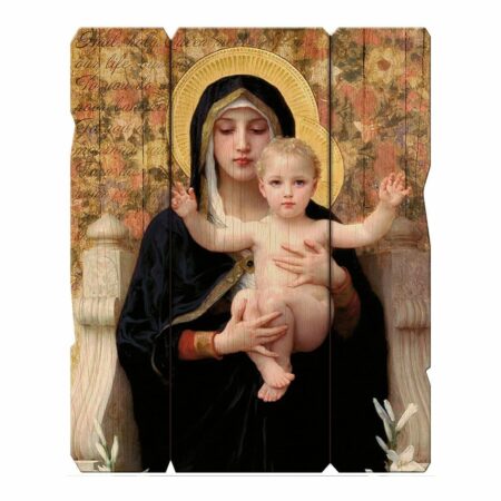 Madonna and Child Wood Wall Plaque