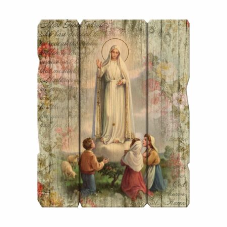 Our Lady of Fatima Wood Wall Plaque