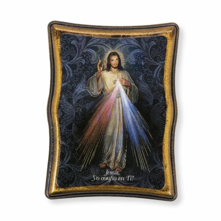 Divine Mercy (Spanish) Antiqued Wood Plaque