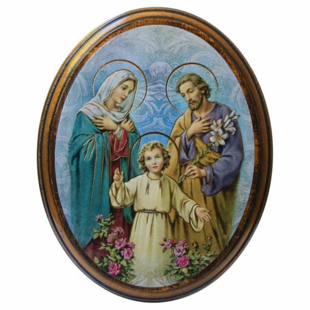 Holy Family Antiqued Wood Plaque