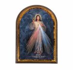 Divine Mercy Antiqued Wood Plaque