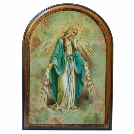Our Lady of Grace Antiqued Wood Plaque