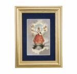 Infant of Prague Gold Framed Art with Blue Velvet Matting