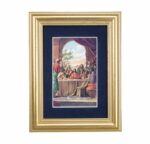 Last Supper Gold Framed Art with Blue Velvet Matting