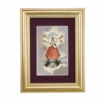 Infant of Prague Framed Art with Maroon Velvet Matting