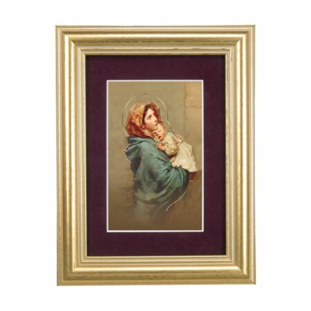 Madonna of the Street Framed Art with Maroon Velvet Matting