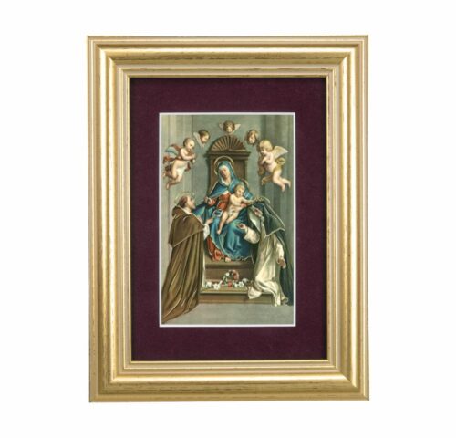 Madonna Framed Art with Beige Velvet Matting