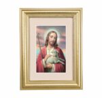 Good Shepherd Framed Art with Maroon Velvet Matting