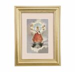 Infant of Prague Framed Art with Maroon Velvet Matting