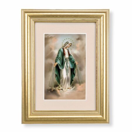 Our Lady of Grace Framed Art with Maroon Velvet Matting