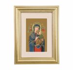 Our Lady of Perpetual Help Framed Art with Maroon Velvet Matting