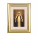Immaculate Heart of Mary Framed Art with Maroon Velvet Matting