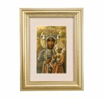 Our Lady of Czestochowa Framed Art with Maroon Velvet Matting