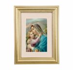 Madonna and Child Framed Art with Maroon Velvet Matting