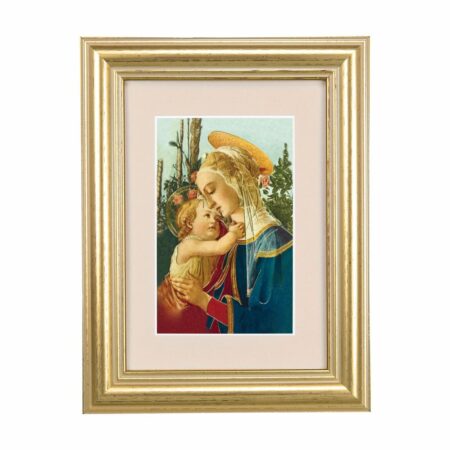Madonna and Child Framed Art with Maroon Velvet Matting