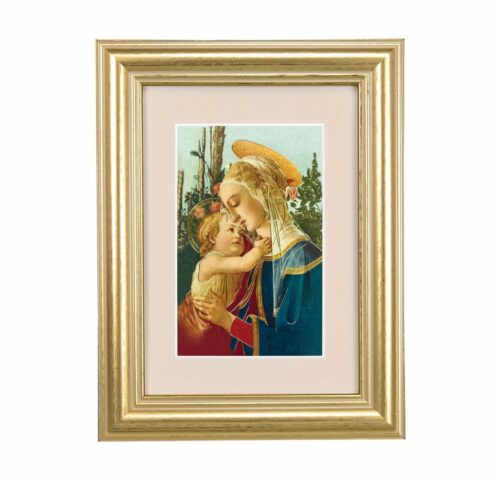 Madonna and Child Framed Art with Maroon Velvet Matting