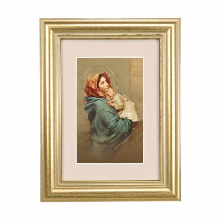 Madonna of the Streets Framed Art with Maroon Velvet Matting