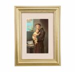 St. Anthony Framed Art with Maroon Velvet Matting