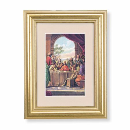 Last Supper Framed Art with Maroon Velvet Matting