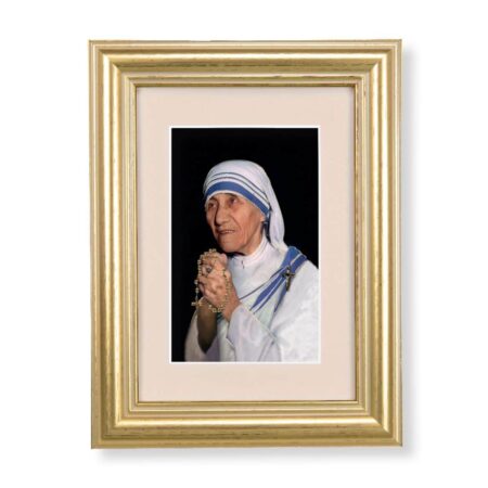 St. Therese Framed Art with Maroon Velvet Matting