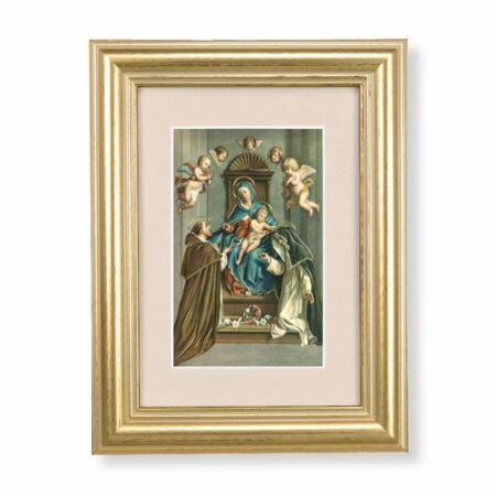 Madonna Framed Art with Maroon Velvet Matting