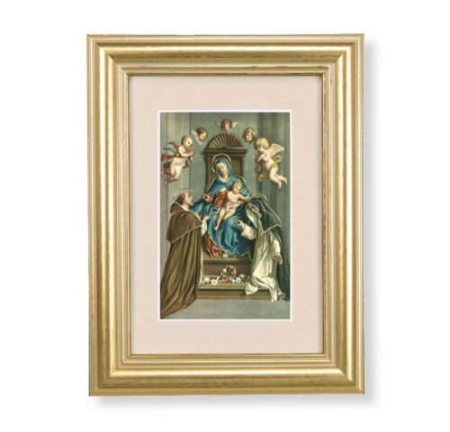 Madonna Framed Art with Maroon Velvet Matting