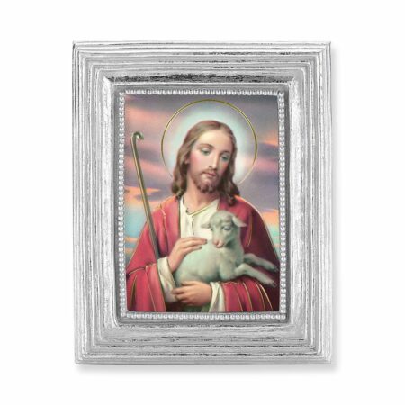 Good Shepherd Silver Framed Print