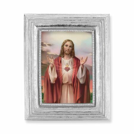Sacred Heart of Jesus Silver Framed Print