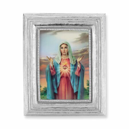 Immaculate Heart of Mary Silver Framed Print