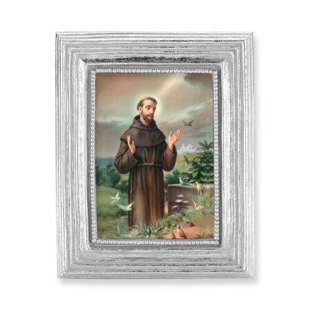 St. Francis Silver Framed Print
