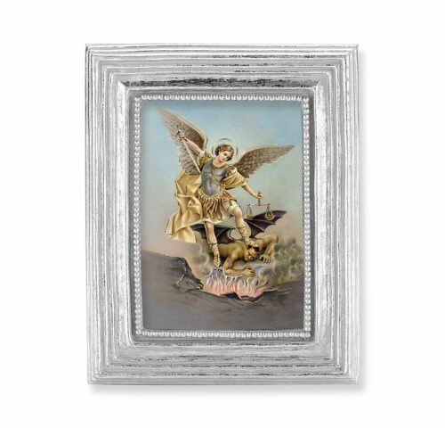 St. Michael Silver Framed Print
