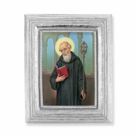 St. Benedict Silver Framed Print