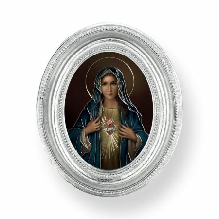 Immaculate Heart of Mary Silver Framed Print