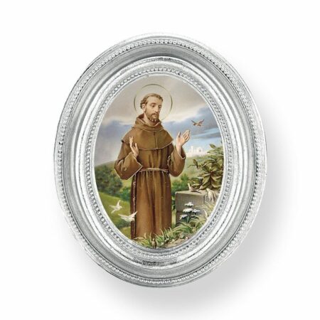 St. Francis Silver Framed Print