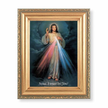 Divine Mercy Antique Gold Framed Art