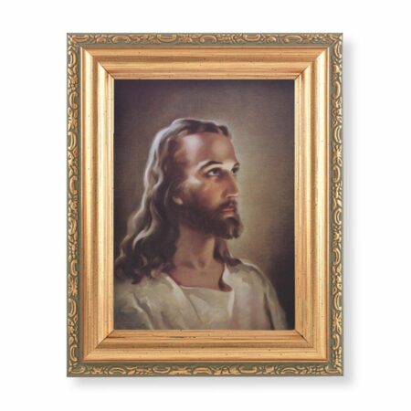 Head of Christ Antique Gold Framed Art