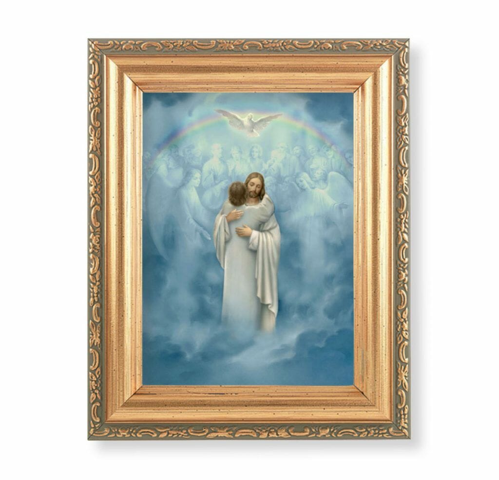 Christ Welcoming Home Antique Gold Framed Art - Buy Religious Catholic ...