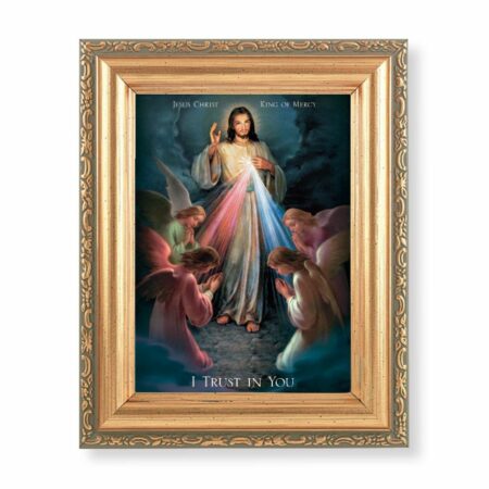 Divine Mercy Antique Gold Framed Art