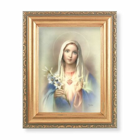 Immaculate Heart of Mary Antique Gold Framed Art