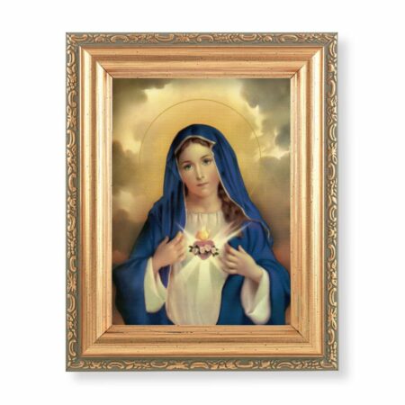 Immaculate Heart of Mary Antique Gold Framed Art
