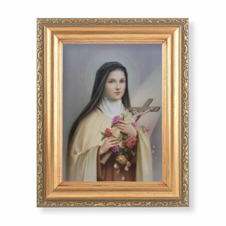 St. Therese Antique Gold Framed Art