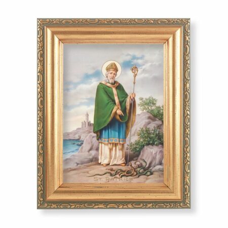 St. Patrick Antique Gold Framed Art