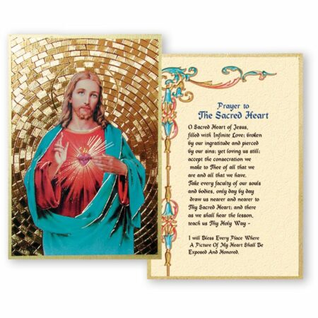 Sacred Heart of Jesus Gold Foil Mosaic Plaque