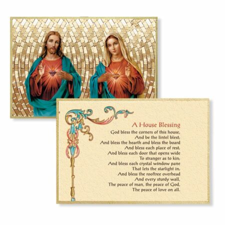 The Sacred Hearts Gold Foil Mosaic Plaque