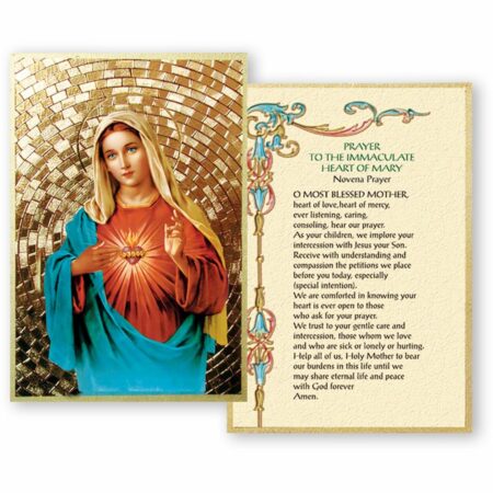 Immaculate Heart of Mary Gold Foil Mosaic Plaque