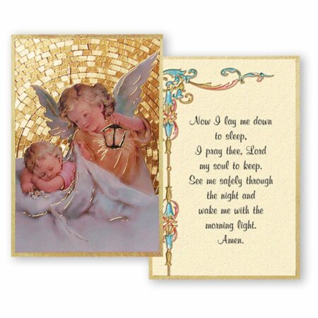 Guardian Angel with Lamp Gold Foil Mosaic Plaque