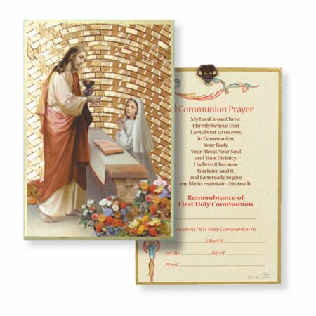 Girl First Communion Gold Foil Mosaic Plaque